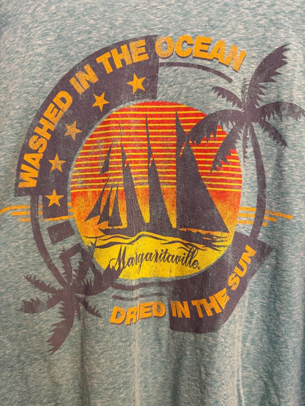 MARGARITAVILLE men's teal marled graphic tee (XXL)
